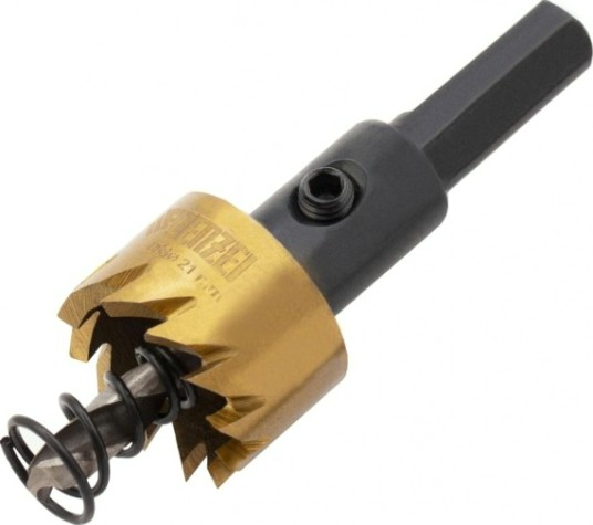 Коронка универсальная Denzel HSS, 21 мм по металлу нитридтитановое покрытие [724102]