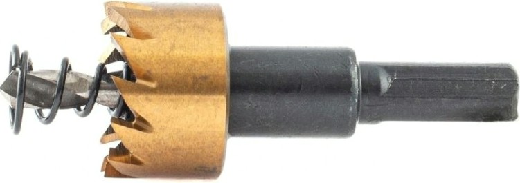 Коронка универсальная Denzel HSS, 22 мм по металлу нитридтитановое покрытие [724103]