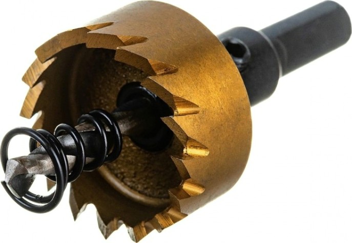 Коронка универсальная Denzel HSS, 28 мм по металлу нитридтитановое покрытие [724106]