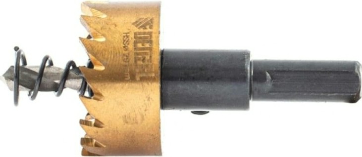 Коронка универсальная Denzel HSS, 29 мм по металлу нитридтитановое покрытие [724107]