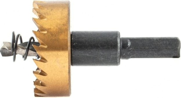 Коронка универсальная Denzel HSS, 35 мм по металлу нитридтитановое покрытие [724110]