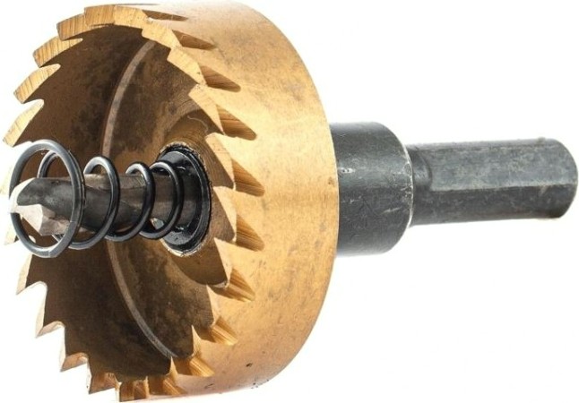 Коронка универсальная Denzel HSS, 40 мм по металлу нитридтитановое покрытие [724112]