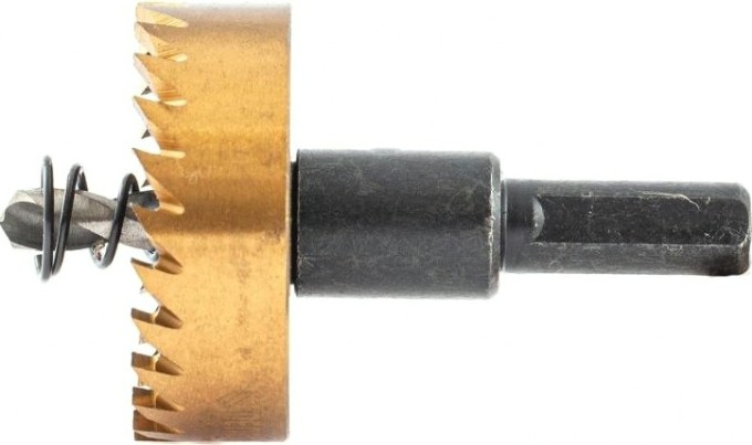 Коронка универсальная Denzel HSS, 41 мм по металлу нитридтитановое покрытие [724113]