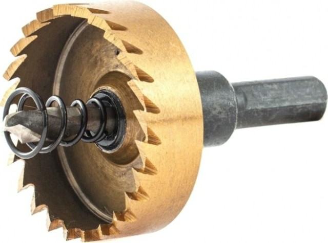 Коронка универсальная Denzel HSS, 42 мм по металлу нитридтитановое покрытие [724114]