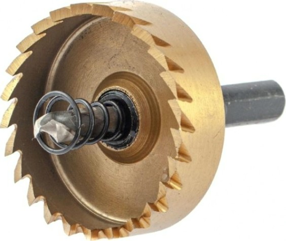 Коронка универсальная Denzel HSS, 45 мм по металлу нитридтитановое покрытие [724115]