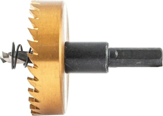 Коронка универсальная Denzel HSS, 50 мм по металлу нитридтитановое покрытие [724116]