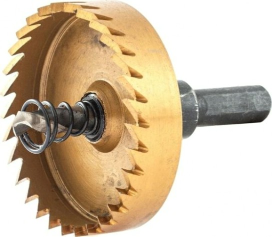 Коронка универсальная Denzel HSS, 55 мм по металлу нитридтитановое покрытие [724118]