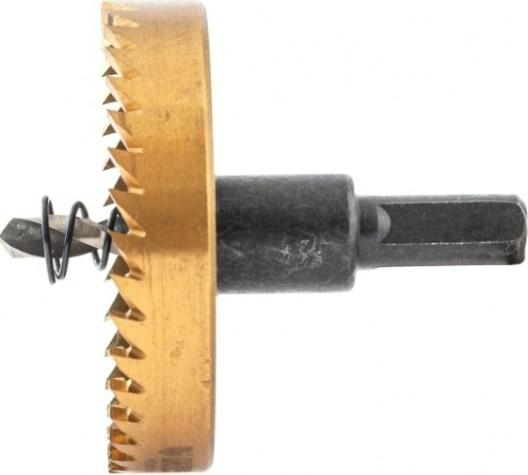 Коронка универсальная Denzel HSS, 63 мм по металлу нитридтитановое покрытие [724120]