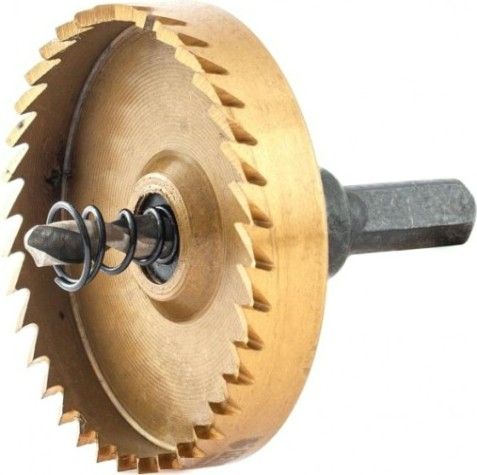 Коронка универсальная Denzel HSS, 63 мм по металлу нитридтитановое покрытие [724120]