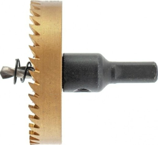 Коронка универсальная Denzel HSS, 65 мм по металлу нитридтитановое покрытие [724121]