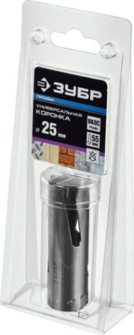 Коронка универсальная ЗУБР ПРОФЕССИОНАЛ проуниверсал 25 мм, с твердосплавными резцами [29514-25]