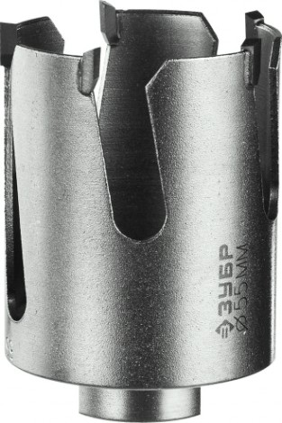 Коронка универсальная ЗУБР ПРОФЕССИОНАЛ проуниверсал 55 мм, с твердосплавными резцами [29514-55]