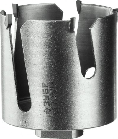 Коронка универсальная ЗУБР ПРОФЕССИОНАЛ проуниверсал 70 мм, с твердосплавными резцами [29514-70]