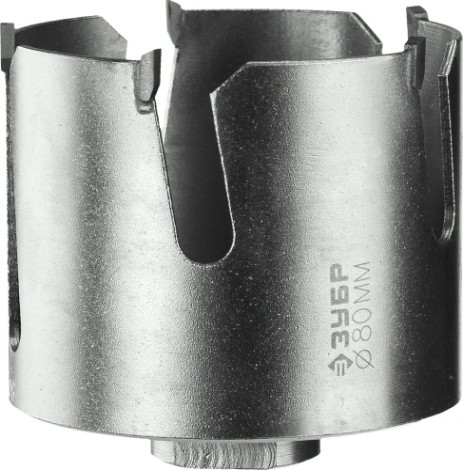 Коронка универсальная ЗУБР ПРОФЕССИОНАЛ проуниверсал 80 мм, с твердосплавными резцами [29514-80]