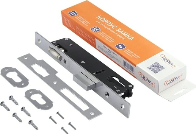 Корпус замка врезного НОРА-М КЗВУ-116 узкопрофильный "Хром" [12673]