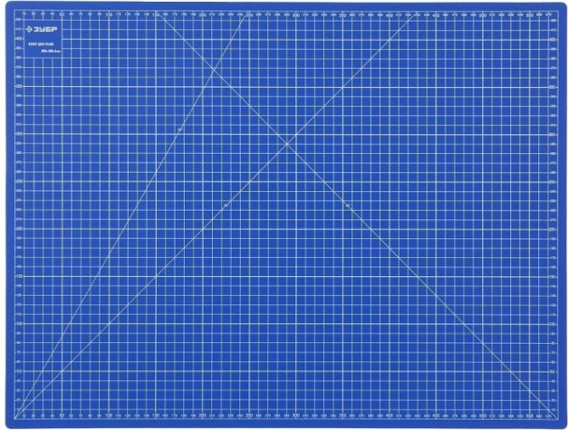 Коврик непрорезаемый ЗУБР ЭКСПЕРТ 3мм, цвет синий, 600х450 мм [09901]