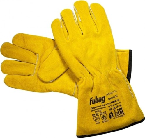 Краги сварщика FUBAG FWGK 10Y на подкладке с кевларовой нитью, желтые [641176]