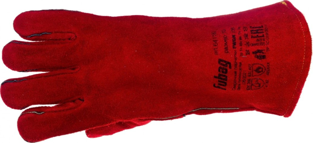 Краги сварщика FUBAG FWGN 10R на подкладке, красные [641180]