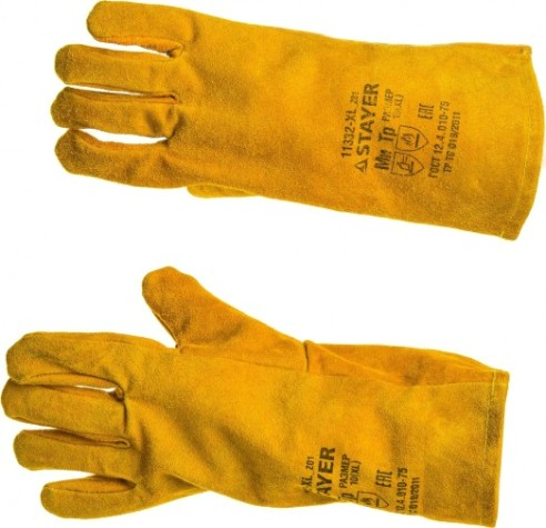 Краги сварщика STAYER PROFI термостойкие с подкладкой, 350 мм. [11332-XL_z01]