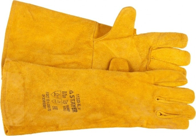 Краги сварщика STAYER PROFI термостойкие с подкладкой, 400 мм. [11333-XL_z01]