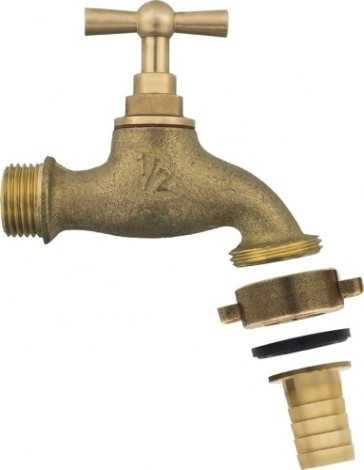 Кран QUATTRO ELEMENTI с вентилем, 1/2", латунь [246-432]