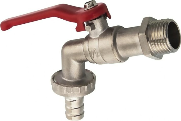 Кран QUATTRO ELEMENTI шаровый, 1/2", латунь, покрытие никель [246-425]