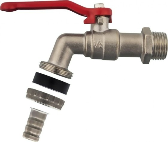 Кран QUATTRO ELEMENTI шаровый, 1/2", латунь, покрытие никель [246-425]
