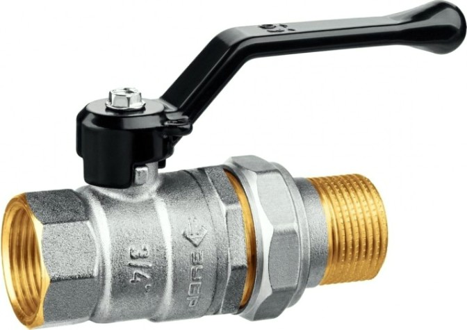 Кран шаровой ЗУБР 3/4" с накидной гайкой "мама-папа", ручка 51320-3/4 [51320-3/4]