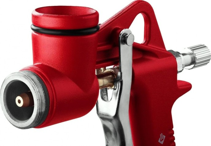 Краскопульт пневматический ЗУБР МКП 600 для штукатурки с верхним бачком [06466]