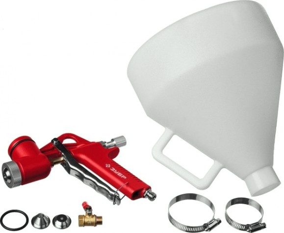 Краскопульт пневматический ЗУБР МКП 600 для штукатурки с верхним бачком [06466]