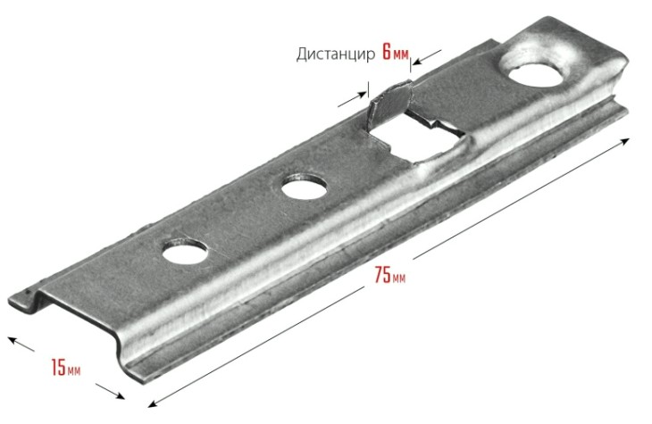 Крепеж для фасадной и террасной доски ЗУБР 75 мм Планка-Волна с дистанциром (160 шт.) [30703-75]