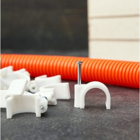 Крепеж кабеля круглый REXANT 16 мм, белый (упак. 50 шт) [07-4016]