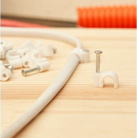 Крепеж кабеля круглый REXANT 5 мм, белый (упак. 50 шт) [07-4005]