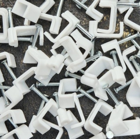 Крепеж кабеля плоский REXANT 14х7 мм, белый (упак. 50 шт) [07-4214]