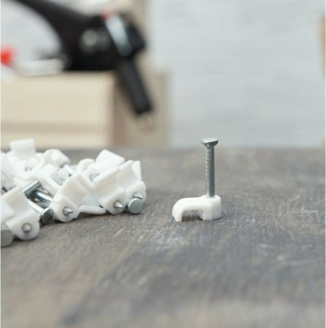 Крепеж кабеля плоский REXANT 5х2 мм, белый (упак. 50 шт) [07-4205]