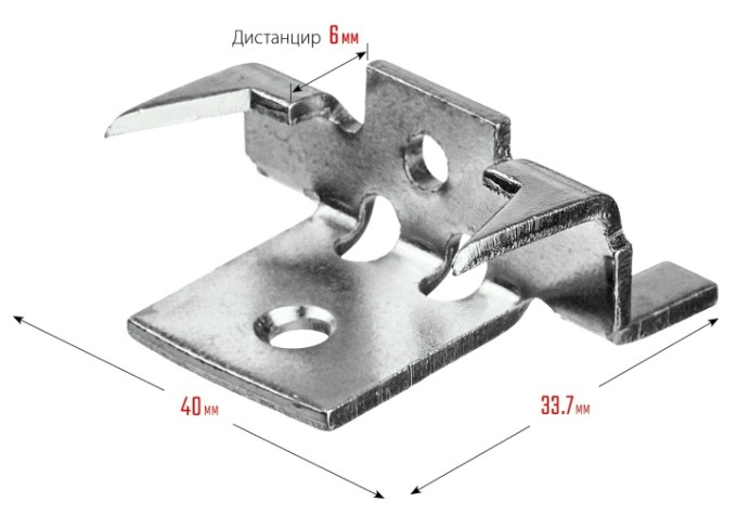 Крепеж с шипами и дистанциром ЗУБР для террасной доски (уп. 80 шт,) [30701]