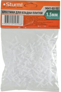 Крестики для плитки Sturm 9041-02-15 1,5мм, 200шт. Крестики для плитки Sturm 9041-02-15 1,5мм, 200шт.