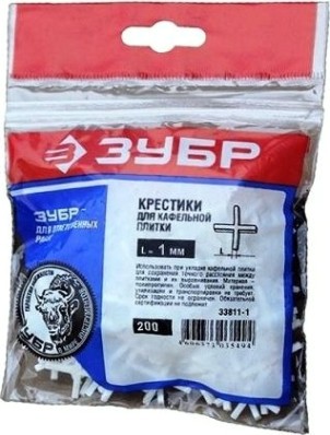 Крестики для плитки ЗУБР МАСТЕР 1мм 200шт [33811-1]