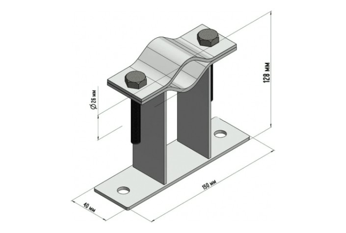 Кронштейн для мачт REXANT 34-0594 плоский 100мм П-образный