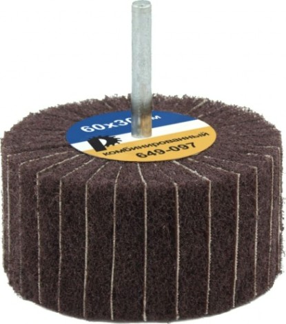 Круг лепестковый ПРАКТИКА 60х30мм, комбинированный, хвостовик 6 мм с оправкой [649-097]