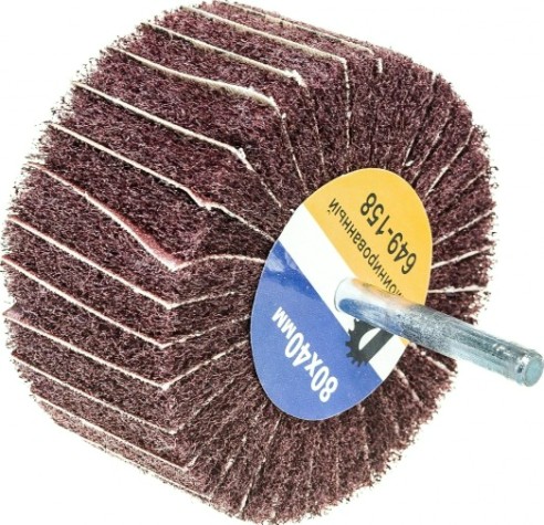 Круг лепестковый ПРАКТИКА 80х40мм, комбинированный, хвостовик 6 мм с оправкой [649-158]