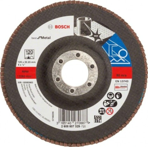 Круг лепестковый торцевой BOSCH 125 мм Р120 Best for Metal [2608607329]
