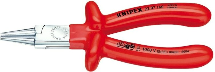 Круглогубцы диэлектрические KNIPEX 2207160 1000 V, 160 мм [KN-2207160]