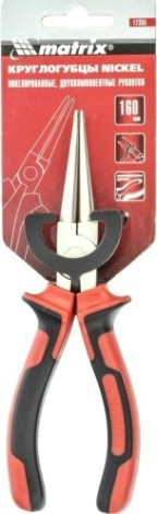 Круглогубцы MATRIX 160 мм nickel, никелированные, двухкомпонентные р [17355]