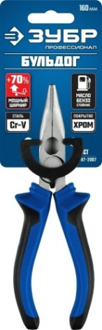 Круглогубцы ЗУБР ПРОФЕССИОНАЛ БУЛЬДОГ 160 мм изогнутые эксцентр.расположение шарнира [2201-4-16_z02]