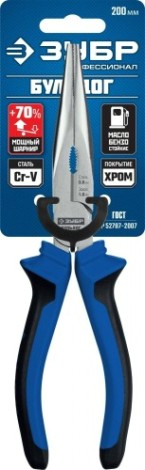 Круглогубцы ЗУБР ПРОФЕССИОНАЛ БУЛЬДОГ 200 мм эксцентриковое расположение шарнира [2201-3-20]