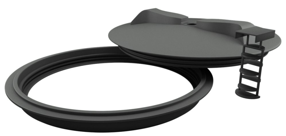 Крышка POLIMER GROUP 350 мм с дыхательным клапаном [черный]