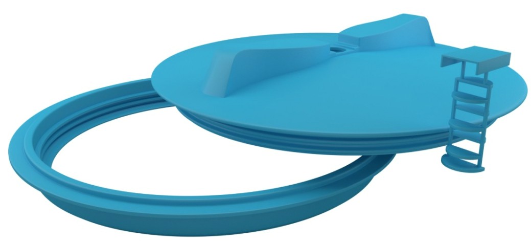 Крышка POLIMER GROUP 350 мм с дыхательным клапаном [синий]