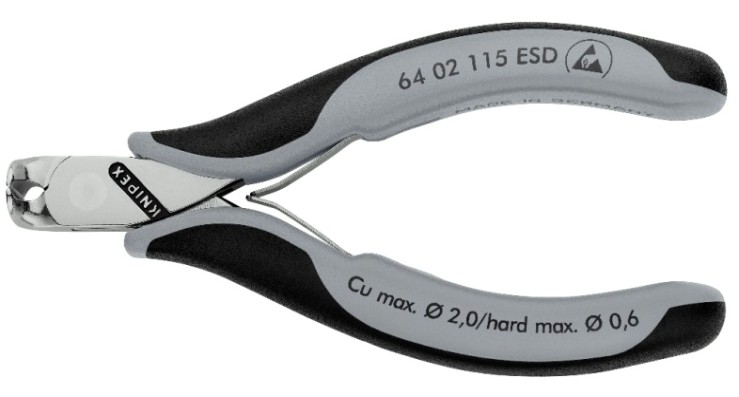 Кусачки KNIPEX KN-6402115ESD торцевые для электроники, маленькая фаска