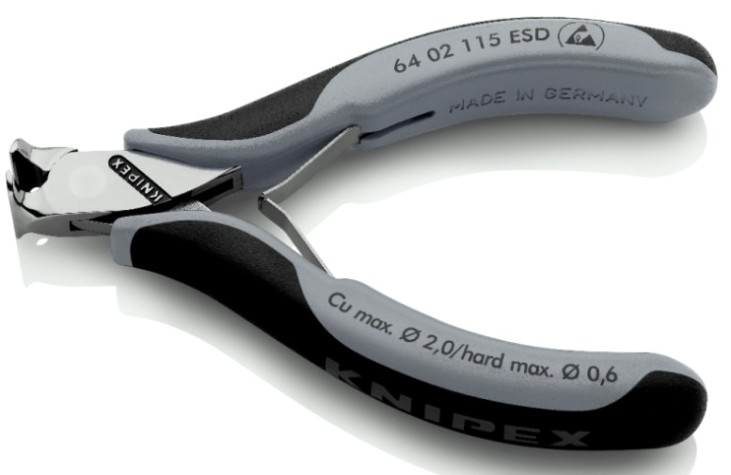 Кусачки KNIPEX KN-6402115ESD торцевые для электроники, маленькая фаска